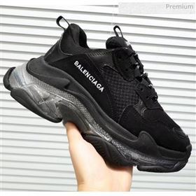 Balenciaga Triple S Clear Outsole Sneakers Black Black 2019 (HZ-20041703)