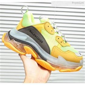 Balenciaga Triple S Clear Outsole Sneakers Yellow/Green/Grey 2019 (HZ-20041704)