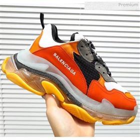 Balenciaga Triple S Clear Outsole Sneakers Orange/Black/Grey 2019 (HZ-20041705)