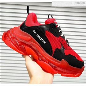 Balenciaga Triple S Clear Outsole Sneakers Red/Black 2019 (HZ-20041706)