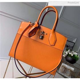 Louis Vuitton City Steamer MM Bag In Smooth &amp; Grainy Calfskin M55348 Orange (K-20041835)