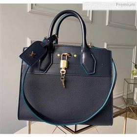 Louis Vuitton City Steamer PM Bag In Smooth &amp; Grainy Calfskin M55347 Deep Blue (K-20041838)