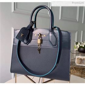 Louis Vuitton City Steamer MM Bag In Smooth &amp; Grainy Calfskin M55347 Deep Blue (K-20041837)