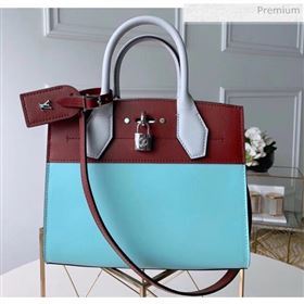 Louis Vuitton City Steamer PM Bag In Smooth Calfskin M42188 Blue/Burgundy (K-20041831)