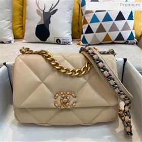 Chanel Lambskin 19 Small Flap Bag AS1160 Beige 2019 Top (SMJD-20042071)