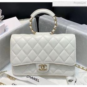 Chanel Lambskin Wallet on Chain With Round Handle AP1177 White 2020 (AF-20042127)