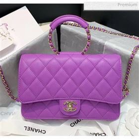 Chanel Lambskin Wallet on Chain With Round Handle AP1177 Purple 2020 (AF-20042126)