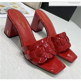 Saint Laurent Patent Leather Slide Sandal With 6.5cm Heel Red 2020 (ME-20042021)