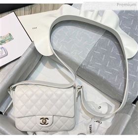 Chanel Lambskin &amp; Calfskin Flap Bag AS1737 White 2020 (SS-20042224)