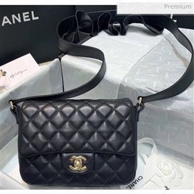 Chanel Lambskin &amp; Calfskin Flap Bag AS1737 Black 2020 (SS-20042226)