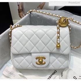 Chanel Lambskin &amp; Gold-Tone Metal Flap Bag AS1786 White 2020 (JY-20042236)