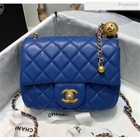Chanel Lambskin &amp; Gold-Tone Metal Flap Bag AS1786 Blue 2020 (SS-20042237)