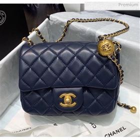 Chanel Lambskin &amp; Gold-Tone Metal Flap Bag AS1786 Navy Blue 2020 (SS-20042038)