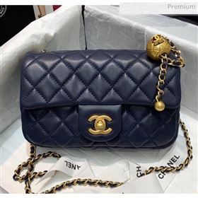Chanel Lambskin &amp; Gold-Tone Metal Flap Bag AS1787 Navy Blue 2020 (SS-20042243)