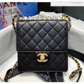 Chanel Acrylic Beads Goatskin Mini Falp Bag AS0584 Black/Gold 2020 (SS-20042206)