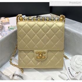 Chanel Acrylic Beads Goatskin Mini Falp Bag AS0584 Gold 2020 (SS-20042208)