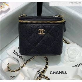 Chanel Grainy Leather Mini Vanity with Classic Chain AP1340 Black 2020 (SS-20042505)