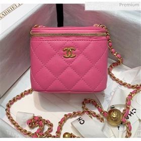 Chanel Lambskin Small Classic Box with Chain And Gold Metal Ball AP1447 Rosy 2020 (SS-20042508)
