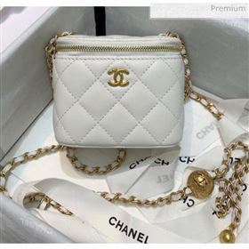 Chanel Lambskin Small Classic Box with Chain And Gold Metal Ball AP1447 White 2020 (SS-20042509)