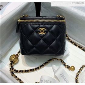 Chanel Lambskin Small Classic Box with Chain And Gold Metal Ball AP1447 Black 2020 (SS-20042511)