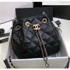Chanel Lambskin Large Drawstring Bag With Chain AS1699 Black 2020 (SS-20042214)