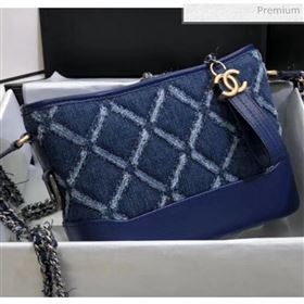 Chanel CHANELS GABRIELLE Small Hobo Bag In Denim &amp; Calfskin A91810 Deep Blue 2020 (SS-20042216)