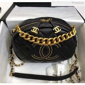 Chanel Lambskin Studs Camera Case Clutch Bag With Chain AS1511Black 2020 (SS-20042220)