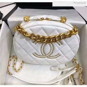 Chanel Lambskin Studs Camera Case Clutch Bag With Chain AS1511 White 2020 (SS-20042223)