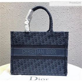 Dior Small Oblique Embroidered Denim Dior Book Tote Blue 2020 (XXG-20042925)