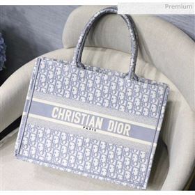 Dior Small Book Tote with Dior Oblique Embroidery Grey 2020 (XXG-20042923)