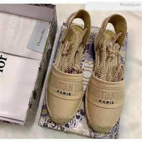 Dior Oblique Embroidered Cotton Lace-up Espadrille Beige 2020 (HB-20043033)