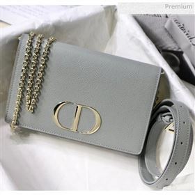 Dior 30 Montaigne Grainy Calfskin 2-in-1 Pouch Grey Stone 2020 (XXG-20043024)