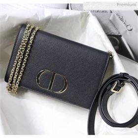 Dior 30 Montaigne Grainy Calfskin 2-in-1 Pouch Black 2020 (XXG-20043023)