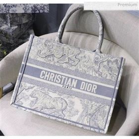 Dior Small Book Tote with Tiger Embroidery Grey 2020 (XXG-20042927)