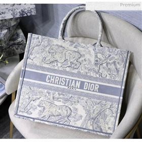 Dior Large Book Tote with Tiger Embroidery Grey 2020 (XXG-20042928)