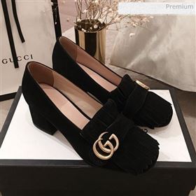 Gucci Suede GG Fringe Pumps 408208 Black 2019 (KL-0022528)