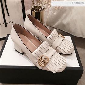 Gucci Leather GG Fringe Pumps 408208 White 2019 (KL-0022525)