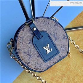 Louis Vuitton Boite Chapeau Necklace Monogram Reverse Canvas Round Chain Clutch M68577 Black 2020 (KI-0022313)