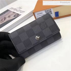 Louis Vuitton Damier Graphite Canvas 6 Key Holder N62662 (KI-0022405)