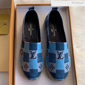 Louis Vuitton Damier Monogram Denim  Espadrilles Blue 2020   (MD-0022511)