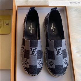 Louis Vuitton Damier Monogram Denim Espadrilles Black 2020 (MD-0022513)
