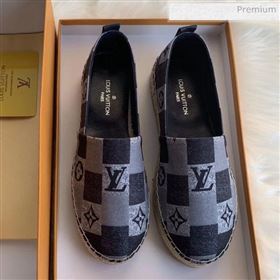 Louis Vuitton Damier Monogram Denim  Espadrilles Black 2020   (MD-0022513)