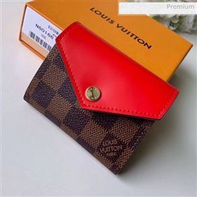 Louis Vuitton Zoé Small Wallet M62932 Damier Ebene Canvas/Red Leather  (KI-0022416)