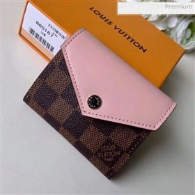 Louis Vuitton Zoé Small Wallet M62932 Damier Ebene Canvas/Pink Leather  (KI-0022415)