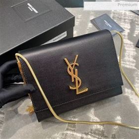 Saint Laurent Kate Box Bag in Grained Leather 593122 Black 2019 (JD-0022424)