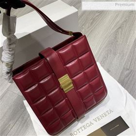 Bottega Veneta Marie Quilted Calfskin Slim Padded Shoulder Bag Burgundy 2019 (MS-0030212)