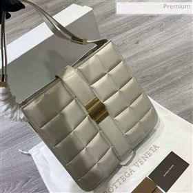 Bottega Veneta Marie Quilted Calfskin Slim Padded Shoulder Bag White 2019 (MS-0030209)
