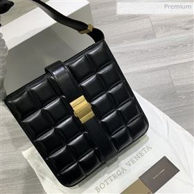 Bottega Veneta Marie Quilted Calfskin Slim Padded Shoulder Bag Black 2019 (MS-0030211)