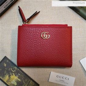Gucci GG Marmont Leather Small Wallet 474747 Red 2020 (DLH-0030302)