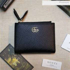 Gucci GG Marmont Leather Small Wallet 474747 Black 2020 (DLH-0030303)
